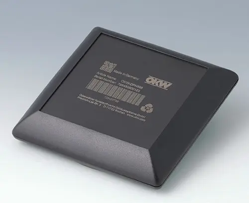 ART-CASE aus ABS (UL 94 HB), schwarz mit Laserbeschriftung