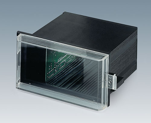 Transparent cover protects display and operating elements 