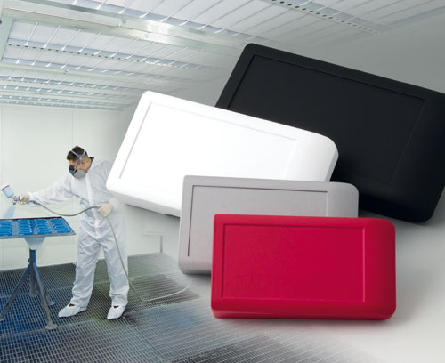 Plastic enclosures with Soft-Touch lacquer