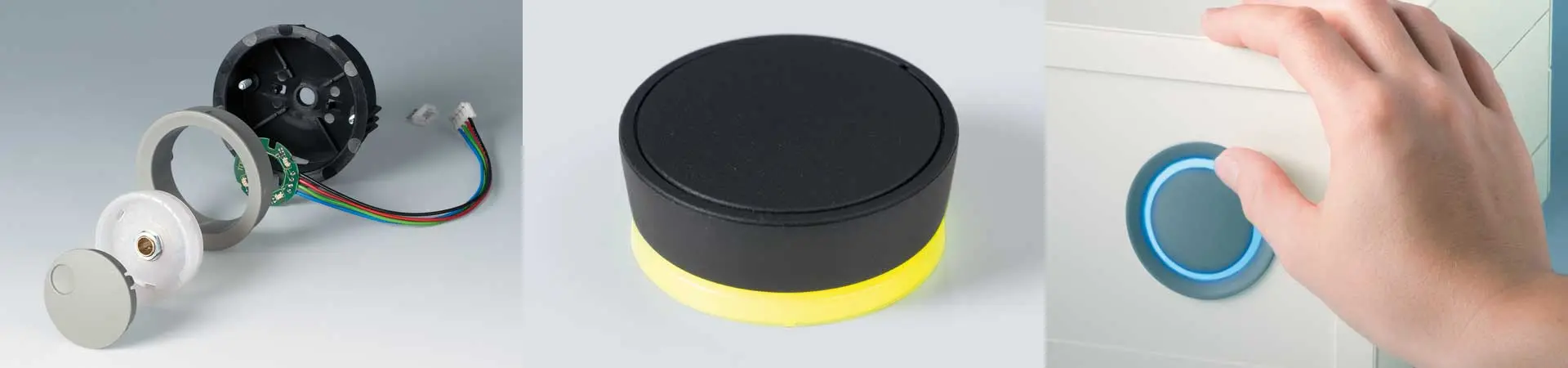 Botones giratorios ergonómicos con iluminación LED