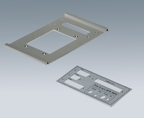 Placa de perfil de aluminio y placa frontal con espacios