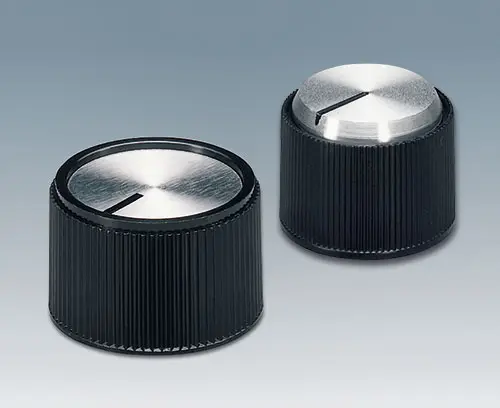 Bouton de commande avec pastille aluminium