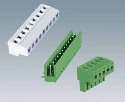 Bornes à circuits imprimé et réglette à broches (accessoires)