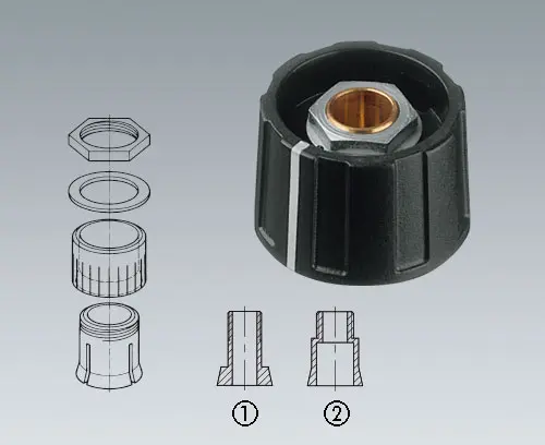 (1) though holes, (2) stepped holes
