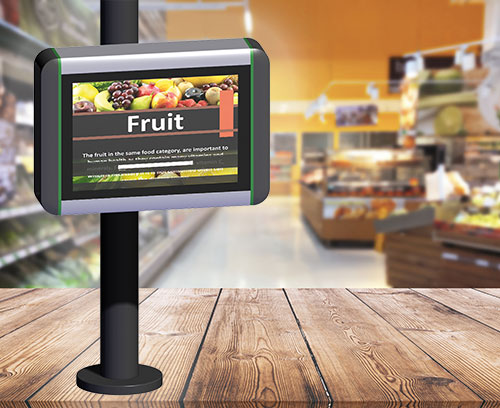 Information terminal at the point of sale with touch screen