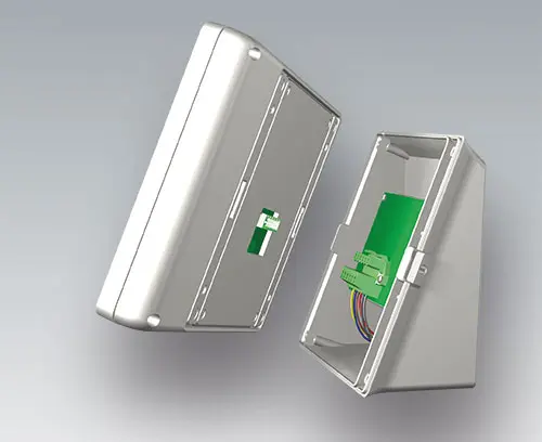 Case snaps into base; secured by latch lock