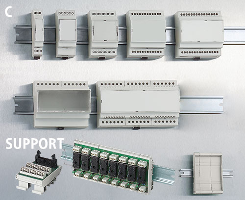 Модульные корпуса и монтажные основания на DIN-рейку